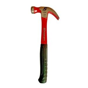 SNAP-ON TOOLS USA 16oz Claw Hammer Black & RED Comfort Grip USED HCLSB16 290-D3